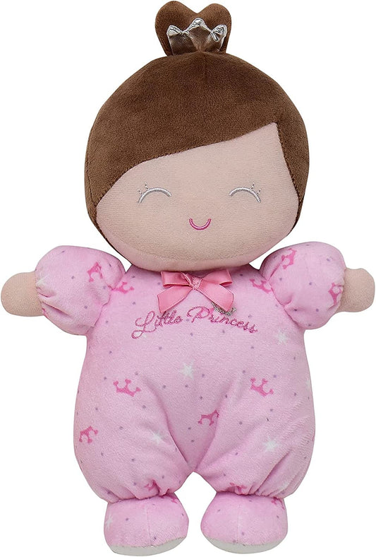 Plush Baby Doll with Rattle, Princess Sarah (Pink, 10 Inch)
