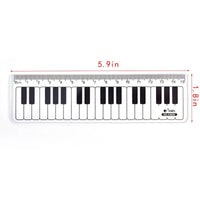 Cute Musical Notes Piano Keyboard Plastic Straight Ruler Bookmark - The Little Big Store