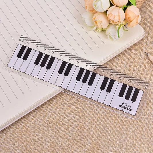 1Pc Cute Musical Notes Piano Keyboard Plastic Straight Rulers Bookmark - The Little Big Store