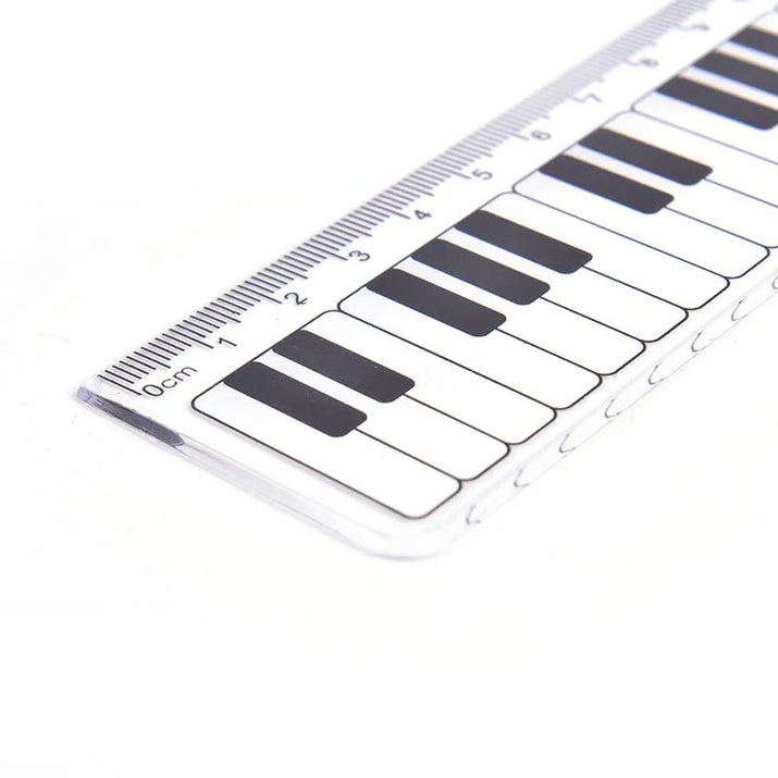 Cute Musical Notes Piano Keyboard Plastic Straight Ruler Bookmark - The Little Big Store