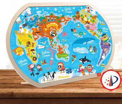 Wooden Wonderworld: Educational Children's Puzzle - A Gift of Learning and Fun! - The Little Big Store