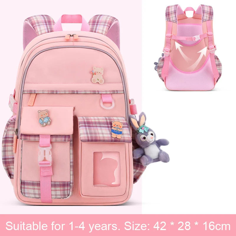 Princess Pals: Cute Girls' Primary School Backpack - Waterproof & Whimsical