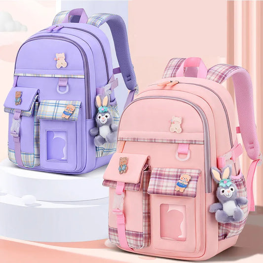 Princess Pals: Cute Girls' Primary School Backpack - Waterproof & Whimsical