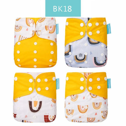 4Pcs/Set Waterproof & Reusable Cloth Diaper Covers - Fashionable Essentials for Your Little Trendsetter! - The Little Big Store