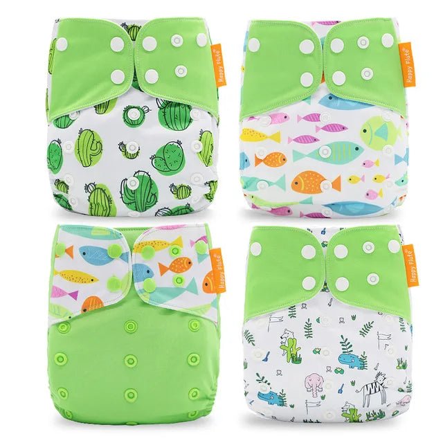 4Pcs/Set Waterproof & Reusable Cloth Diaper Covers - Fashionable Essentials for Your Little Trendsetter! - The Little Big Store