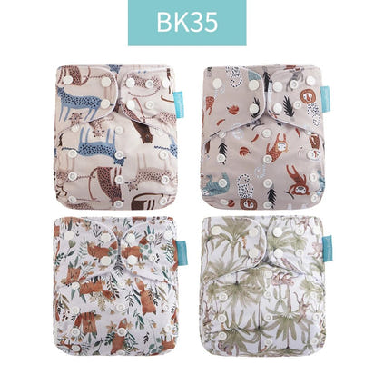 4Pcs/Set Waterproof & Reusable Cloth Diaper Covers - Fashionable Essentials for Your Little Trendsetter! - The Little Big Store