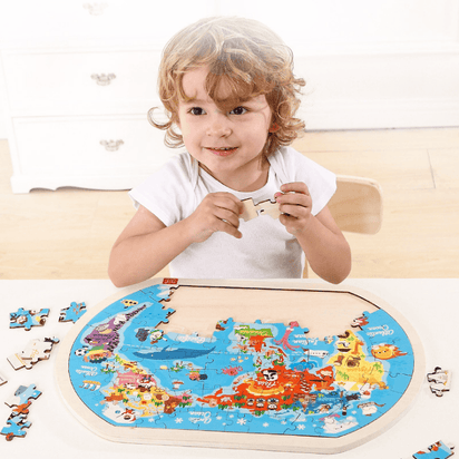 Wooden Wonderworld: Educational Children's Puzzle - A Gift of Learning and Fun! - The Little Big Store