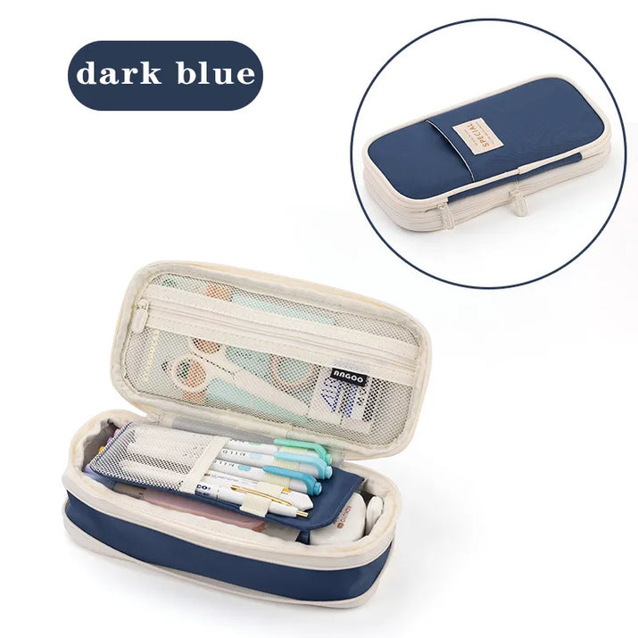 Ultimate Organizer: Large Capacity Pencil Case for Girls, Office, & School Supplies - The Little Big Store