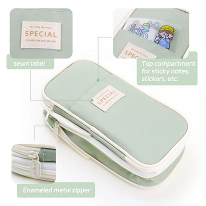 Ultimate Organizer: Large Capacity Pencil Case for Girls, Office, & School Supplies - The Little Big Store