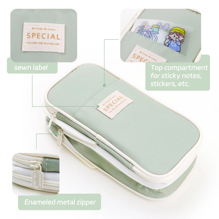 Ultimate Organizer: Large Capacity Pencil Case for Girls, Office, & School Supplies - The Little Big Store