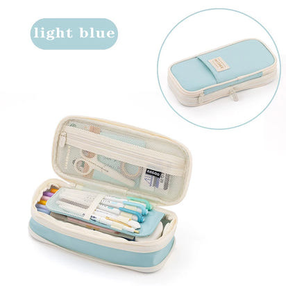 Ultimate Organizer: Large Capacity Pencil Case for Girls, Office, & School Supplies - The Little Big Store