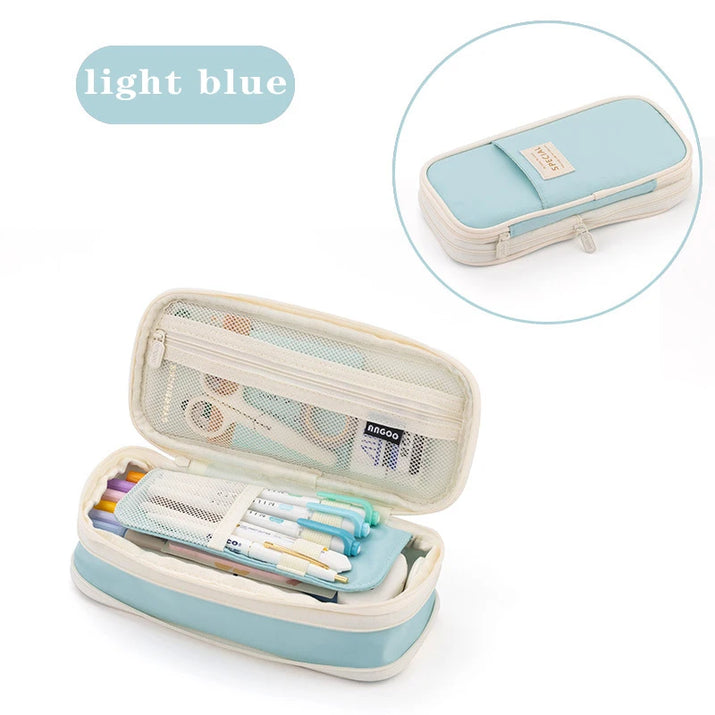 Ultimate Organizer: Large Capacity Pencil Case for Girls, Office, & School Supplies - The Little Big Store