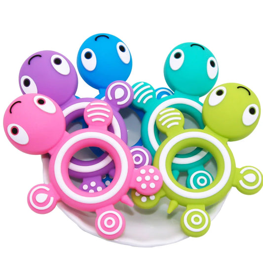 Turtle Fun Silicone Baby Teether: Soothing Chewy Companion for Your Baby!