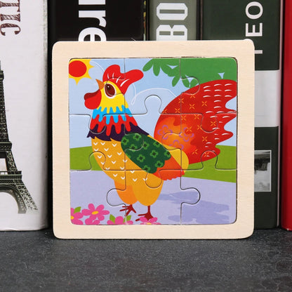 Critter Commute: Baby Animal Traffic Wooden Tangram Puzzle - The Little Big Store