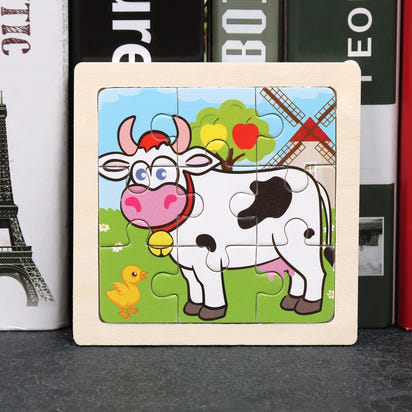 Critter Commute: Baby Animal Traffic Wooden Tangram Puzzle - The Little Big Store