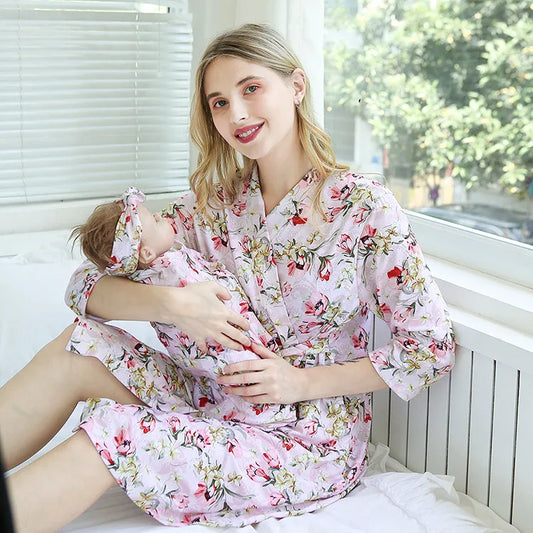 Luxurious Comfort: Cotton Maternity Robe for Hospital - Embrace Every Moment!