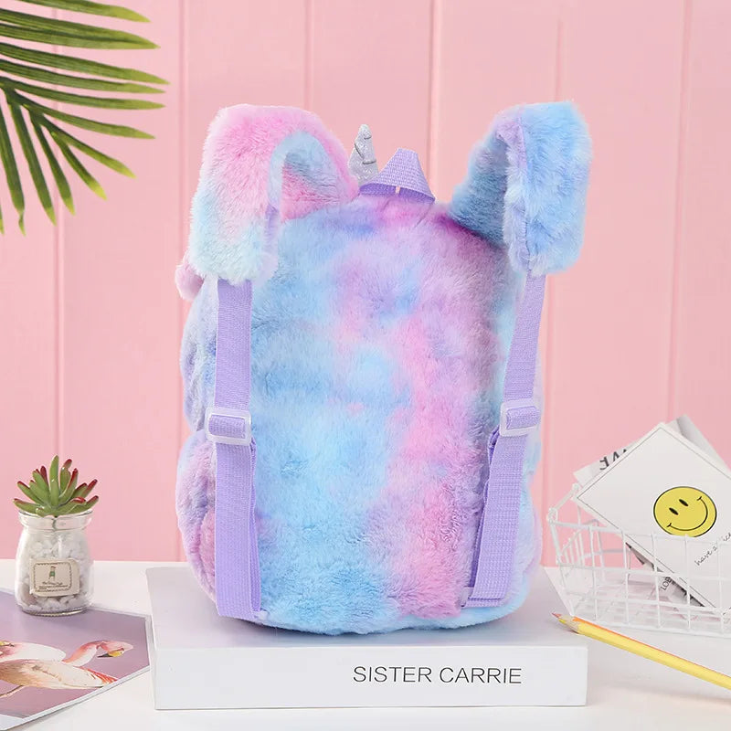 Unicorn Dreams: Magical Plush Fur Backpacks 🦄🎒✨ - The Little Big Store
