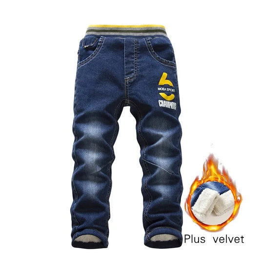 Cozy Winter Essentials: Plus Velvet Boys Jeans - Keep Your Little Ones Warm and Stylish!