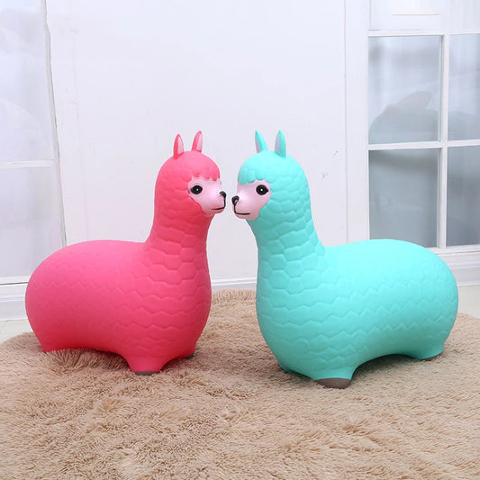 Baby Alpaca Bouncy Ride-On Toy: 60cm Inflatable Jumping Horse for Kids' Active Play