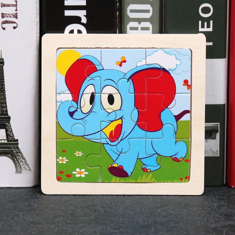 Critter Commute: Baby Animal Traffic Wooden Tangram Puzzle - The Little Big Store