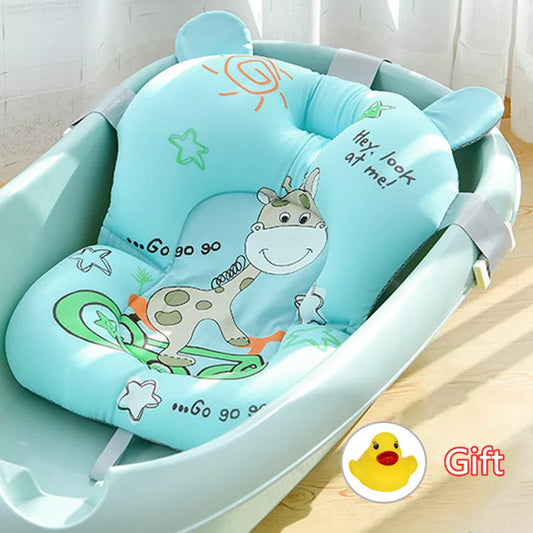 Cozy Comfort: Foldable Baby Bath Seat Support Mat with Anti-Slip Design for Safe and Relaxing Bathtime!