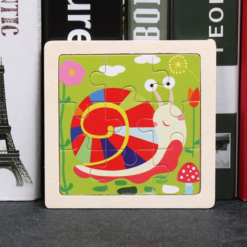 Critter Commute: Baby Animal Traffic Wooden Tangram Puzzle - The Little Big Store