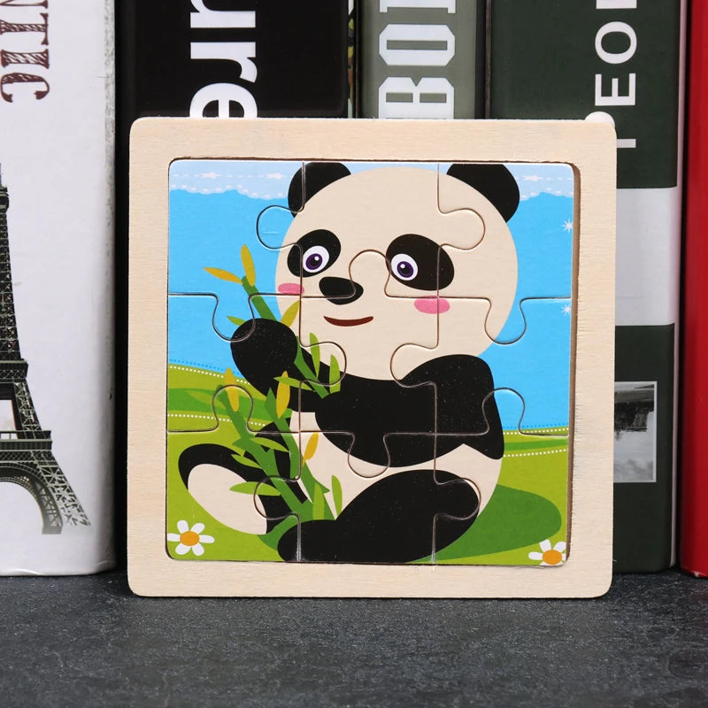 Critter Commute: Baby Animal Traffic Wooden Tangram Puzzle - The Little Big Store