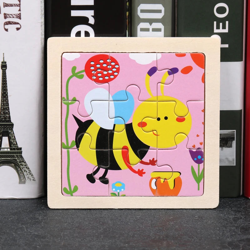 Critter Commute: Baby Animal Traffic Wooden Tangram Puzzle - The Little Big Store