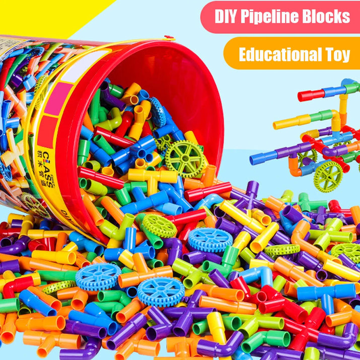 Pipeline Adventures: 38-306 Construction Water Pipe Building Blocks - The Little Big Store