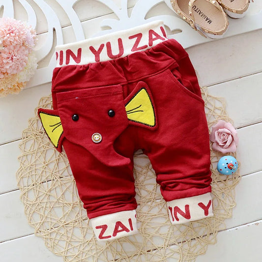 New Spring-Autumn Elephant Style Baby Pants: Cotton Comfort for Baby Boys and Girls (0-2 Years) - Casual and Cute!