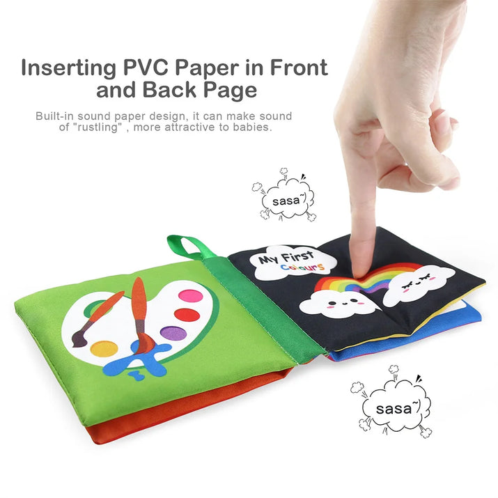 Coolplay Baby Sensory Cloth Books: Soft, Rustle & Rattle Early Learning Toys (0-12 Months) - The Little Big Store