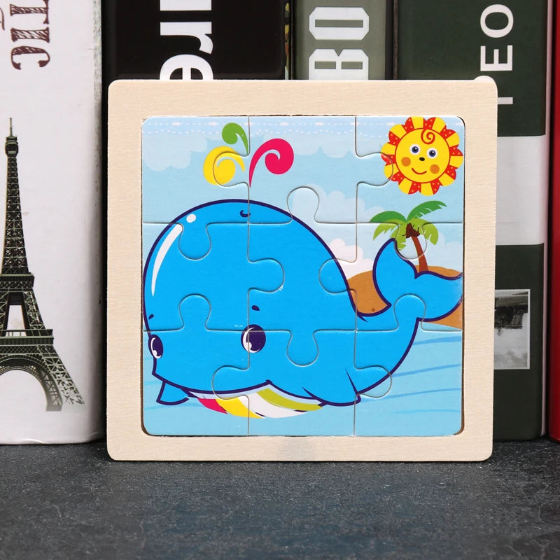 Critter Commute: Baby Animal Traffic Wooden Tangram Puzzle - The Little Big Store