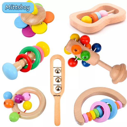 TinyTunes: Baby Hand Montessori Rattle for Musical Play