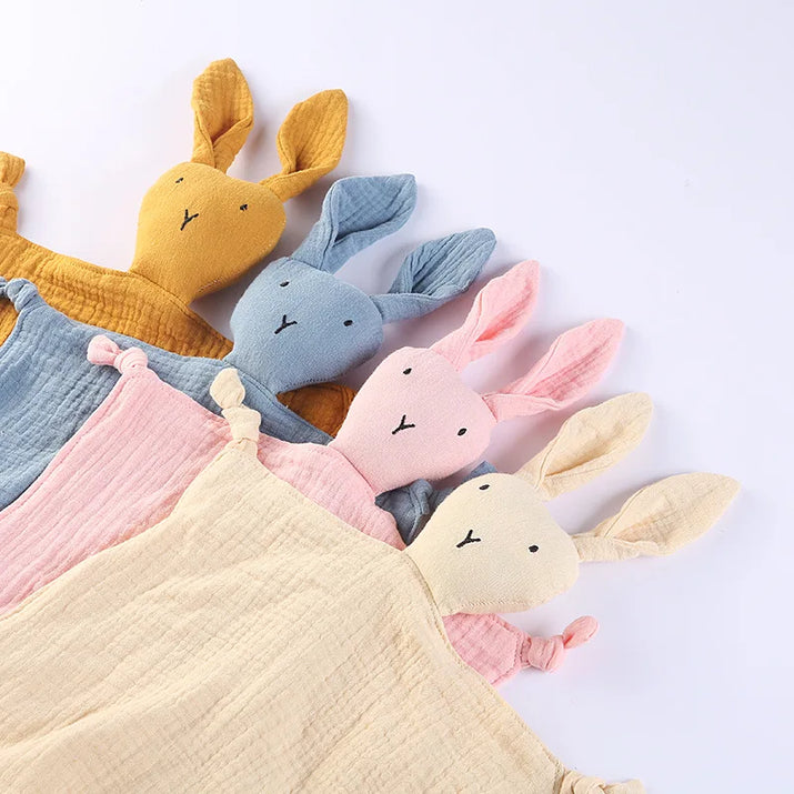 Snuggle in Softness: Baby Rabbit Muslin Blanket Duo! - The Little Big Store