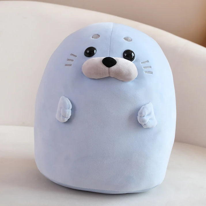 Snuggle Up with our Kawaii Round Seal Plush Doll! - The Little Big Store
