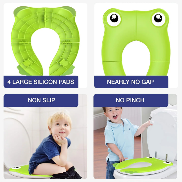 On-the-Go Potty Training Made Easy: Portable Folding Silicone Potty Training Seat! 🚽👶✈️ - The Little Big Store