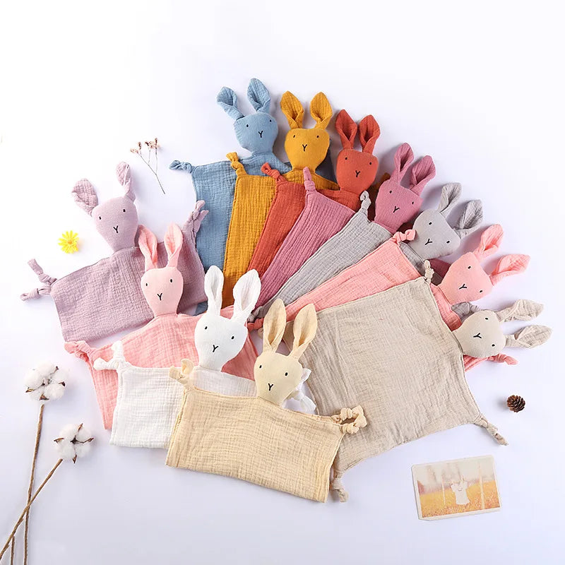 Snuggle in Softness: Baby Rabbit Muslin Blanket Duo! - The Little Big Store