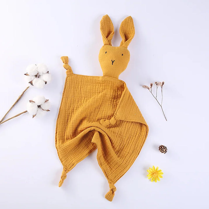 Snuggle in Softness: Baby Rabbit Muslin Blanket Duo! - The Little Big Store