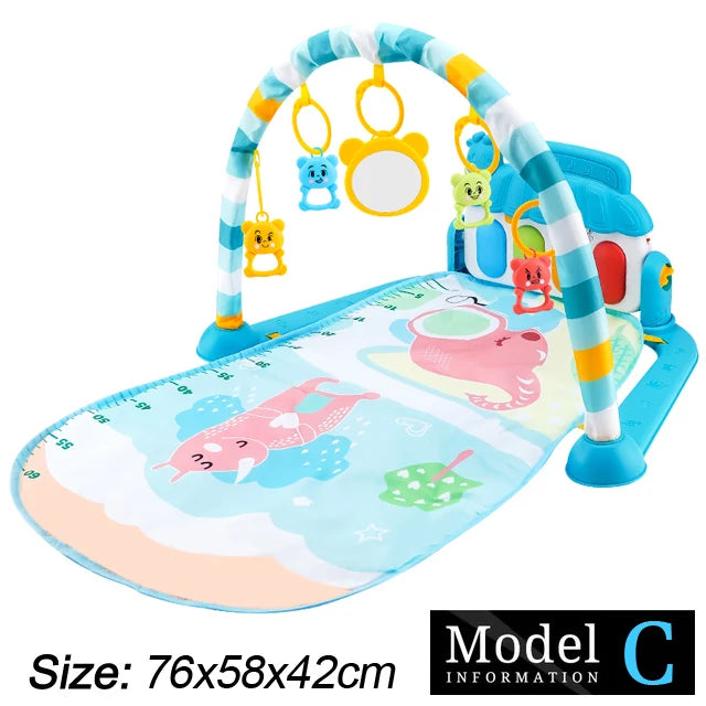 Baby Music Play Gym: Fitness Stand with Piano, Crawling Blanket, and Pedal Game Pad
