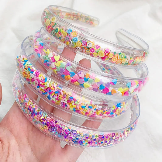 Sparkling Style for Little Trendsetters: Transparent Quicksand Headbands!