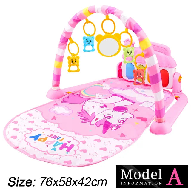 Baby Music Play Gym: Fitness Stand with Piano, Crawling Blanket, and Pedal Game Pad