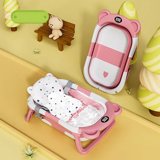 Smart and Safe Bathing: Folding Baby Bathtub with Real-time Temperature Monitoring! 🛁👶🌡️