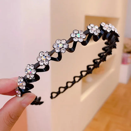 Radiant Waves: Non-slip Rhinestone Headbands for Women and Girls! - The Little Big Store