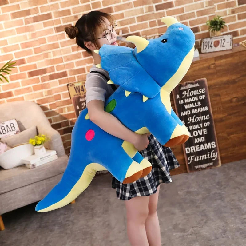 Creative Big Plush Dinosaur Toy: 40cm Stuffed Triceratops or Stegosaurus Soft Toy - Perfect Birthday Gift for Kids