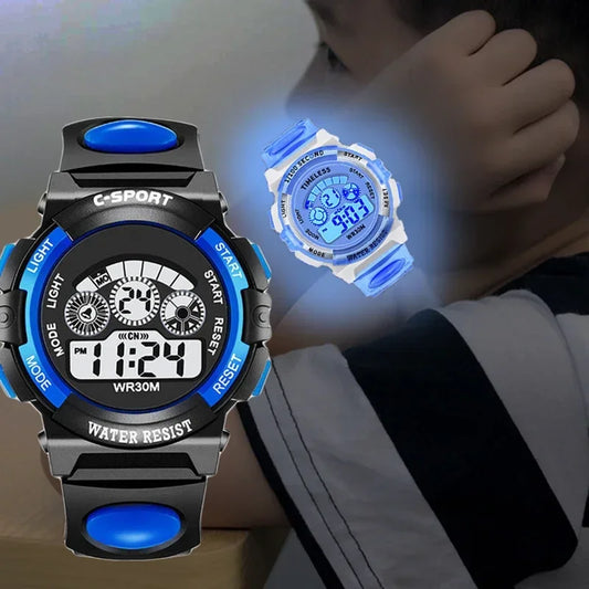 Illuminate Their Time: Colorful Luminous Kids' Electronic Watches!
