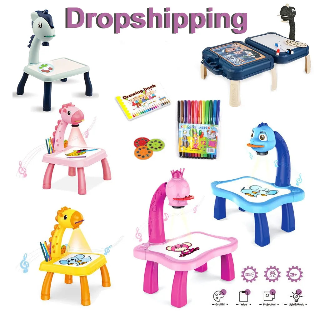 Sparkle & Create: LED Projector Painting Desk - Fun Learning for kids - The Little Big Store