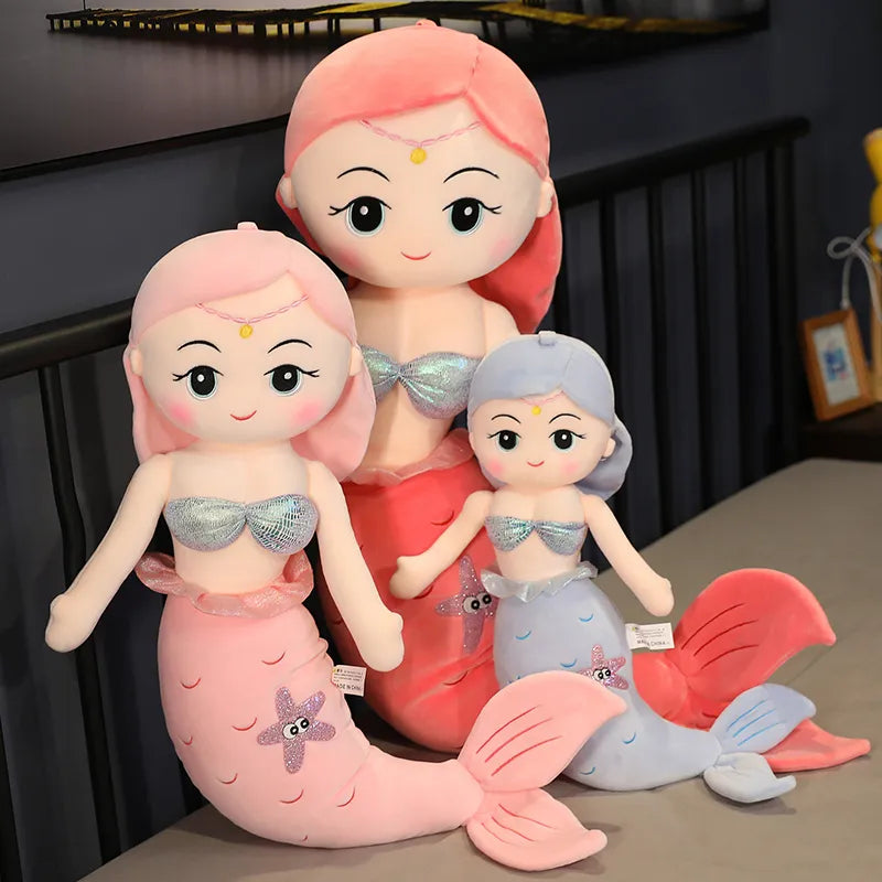 Swim into Sweet Dreams: Multi-Sized Kawaii Mermaid Plush Toys - The Little Big Store