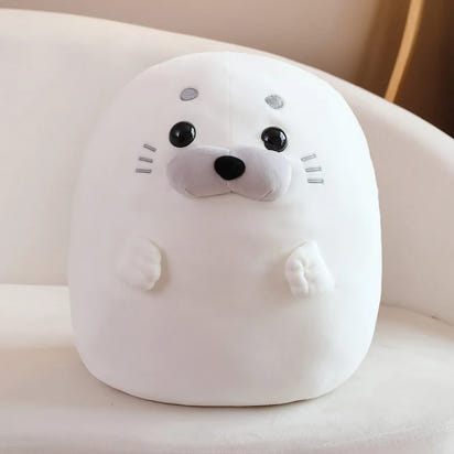 Snuggle Up with our Kawaii Round Seal Plush Doll! - The Little Big Store