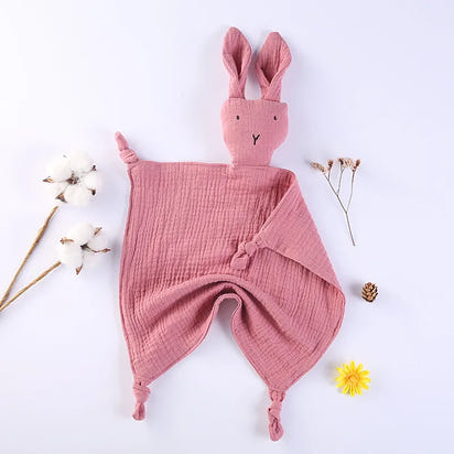 Snuggle in Softness: Baby Rabbit Muslin Blanket Duo! - The Little Big Store