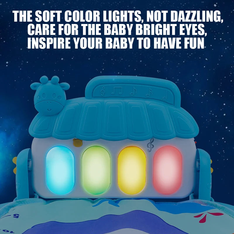 Baby Music Play Gym: Fitness Stand with Piano, Crawling Blanket, and Pedal Game Pad